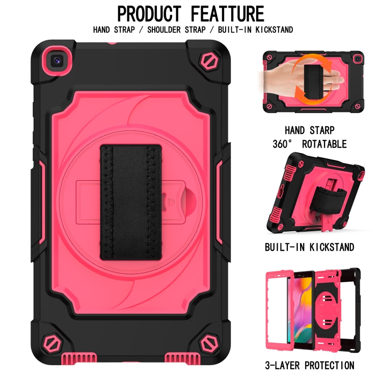 For Samsung Tab A 8.0 (2019)/T290 360 Degree Rotation Turntable Contrast Color Robot Shockproof Silicone + PC Protective Case with Holder