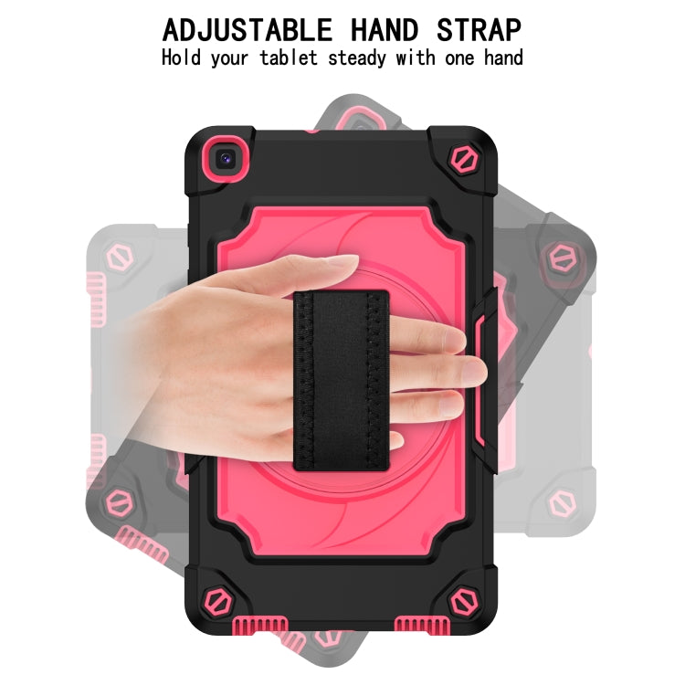 For Samsung Tab A 8.0 (2019)/T290 360 Degree Rotation Turntable Contrast Color Robot Shockproof Silicone + PC Protective Case with Holder