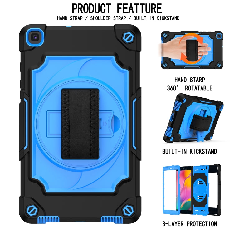 For Samsung Tab A 8.0 (2019)/T290 360 Degree Rotation Turntable Contrast Color Robot Shockproof Silicone + PC Protective Case with Holder