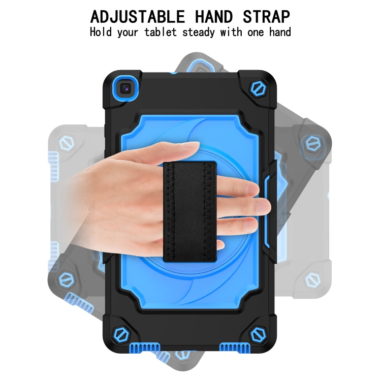 For Samsung Tab A 8.0 (2019)/T290 360 Degree Rotation Turntable Contrast Color Robot Shockproof Silicone + PC Protective Case with Holder