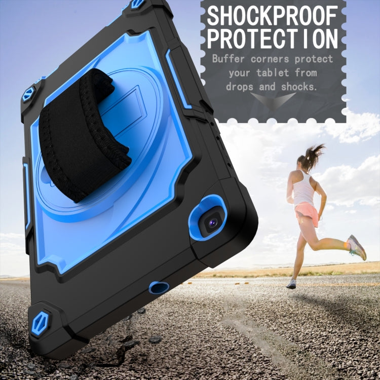 For Samsung Tab A 8.0 (2019)/T290 360 Degree Rotation Turntable Contrast Color Robot Shockproof Silicone + PC Protective Case with Holder