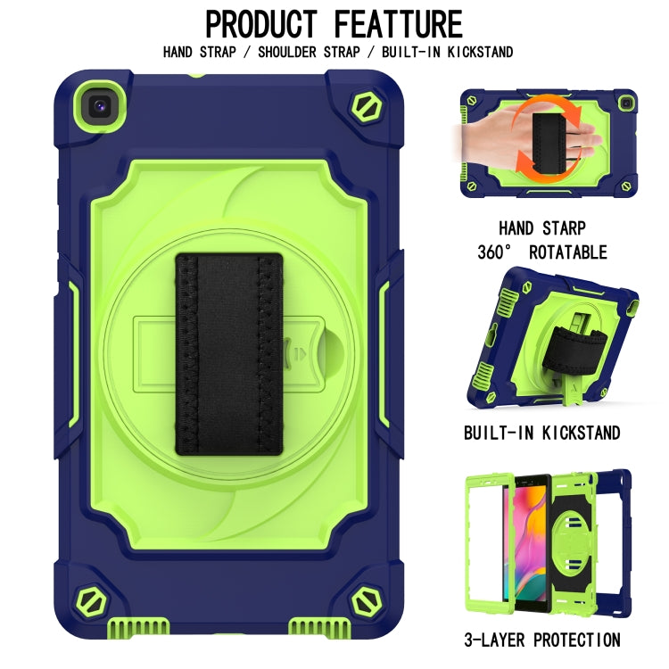 For Samsung Tab A 8.0 (2019)/T290 360 Degree Rotation Turntable Contrast Color Robot Shockproof Silicone + PC Protective Case with Holder