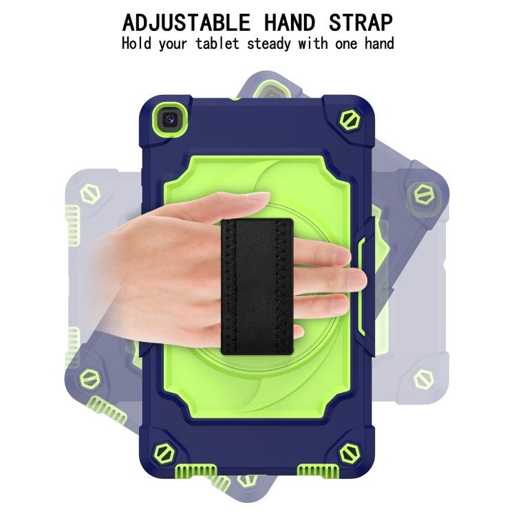 For Samsung Tab A 8.0 (2019)/T290 360 Degree Rotation Turntable Contrast Color Robot Shockproof Silicone + PC Protective Case with Holder