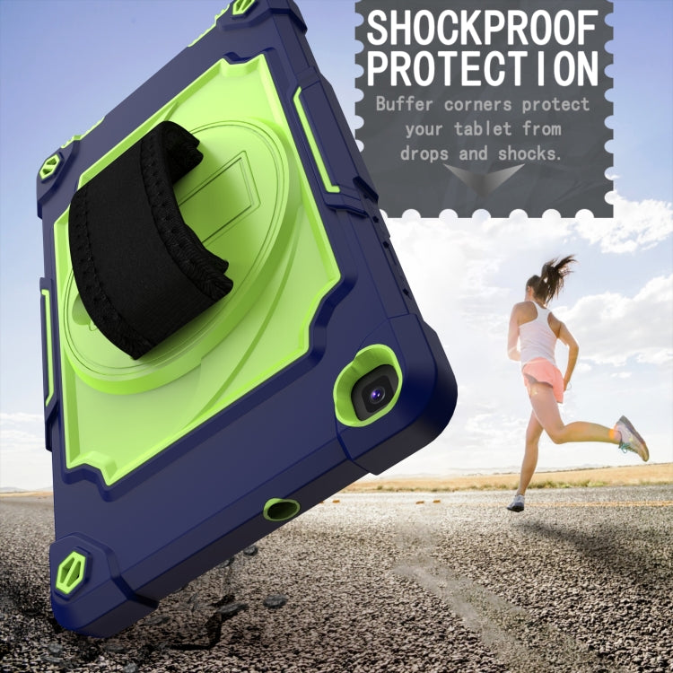 For Samsung Tab A 8.0 (2019)/T290 360 Degree Rotation Turntable Contrast Color Robot Shockproof Silicone + PC Protective Case with Holder