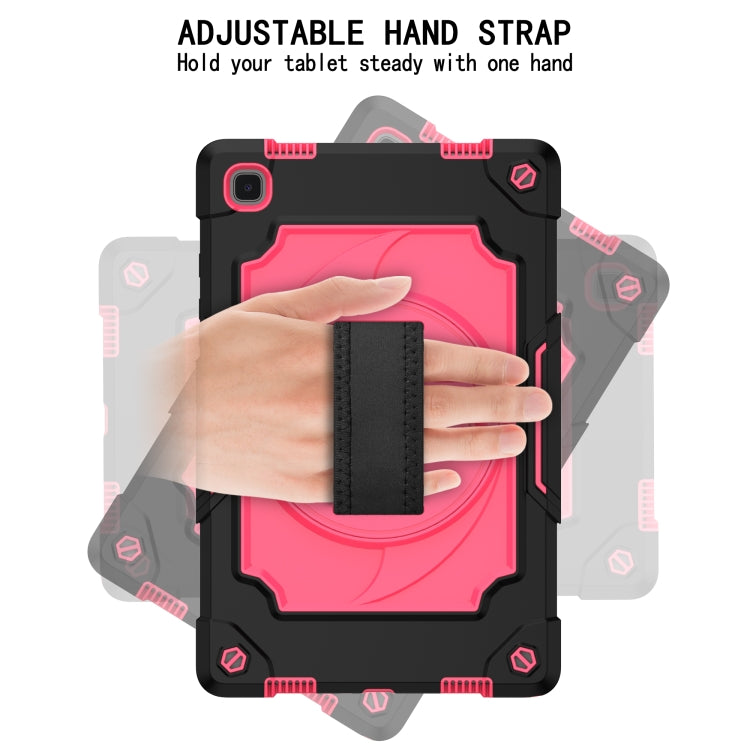 For Samsung Galaxy Tab A7 10.4 (2020)/T500 360 Degree Rotation Turntable Contrast Color Robot Shockproof Silicone + PC Protective Case with Holder