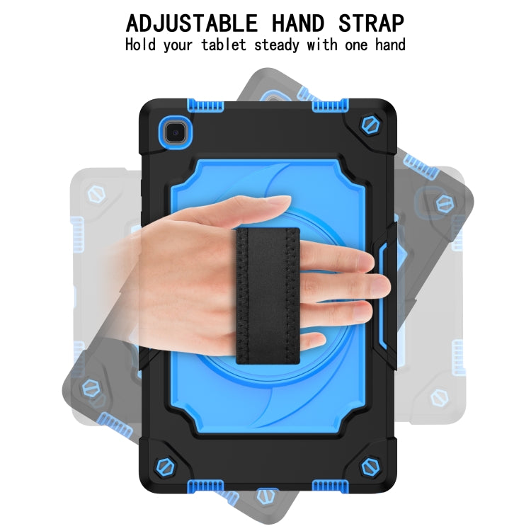 For Samsung Galaxy Tab A7 10.4 (2020)/T500 360 Degree Rotation Turntable Contrast Color Robot Shockproof Silicone + PC Protective Case with Holder
