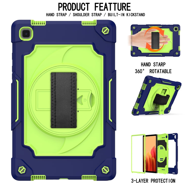 For Samsung Galaxy Tab A7 10.4 (2020)/T500 360 Degree Rotation Turntable Contrast Color Robot Shockproof Silicone + PC Protective Case with Holder