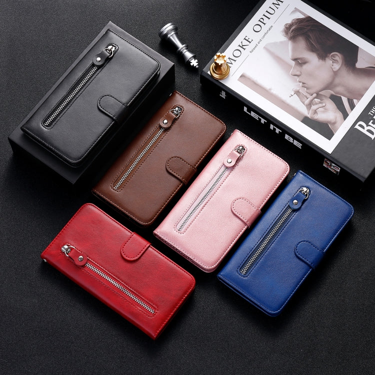 For OPPO F17 Pro / A93 Fashion Calf Texture Zipper Horizontal Flip Leather Case with Holder & Card Slots & Wallet