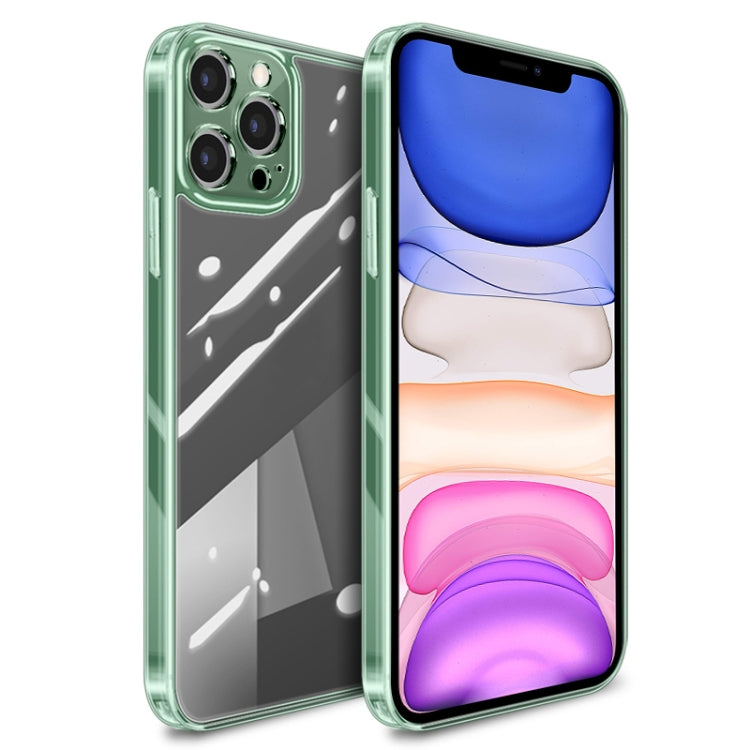 High Transparent TPU Soft Frame + Glass Back Fine Hole Protective Case For iPhone 11