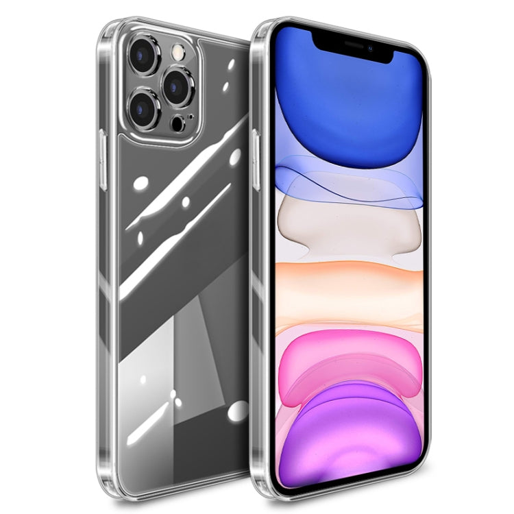 High Transparent TPU Soft Frame + Glass Back Fine Hole Protective Case For iPhone 11