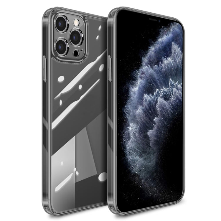 High Transparent TPU Soft Frame + Glass Back Fine Hole Protective Case For iPhone 11 Pro