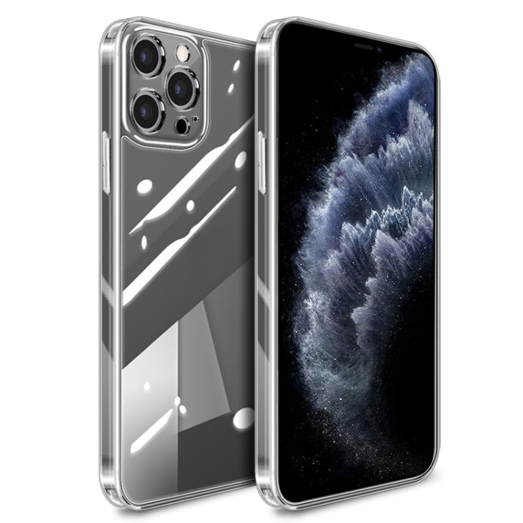 High Transparent TPU Soft Frame + Glass Back Fine Hole Protective Case For iPhone 11 Pro