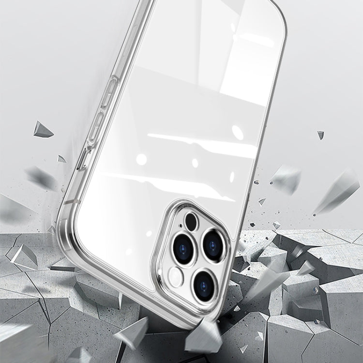 High Transparent TPU Soft Frame + Glass Back Fine Hole Protective Case For iPhone 11 Pro