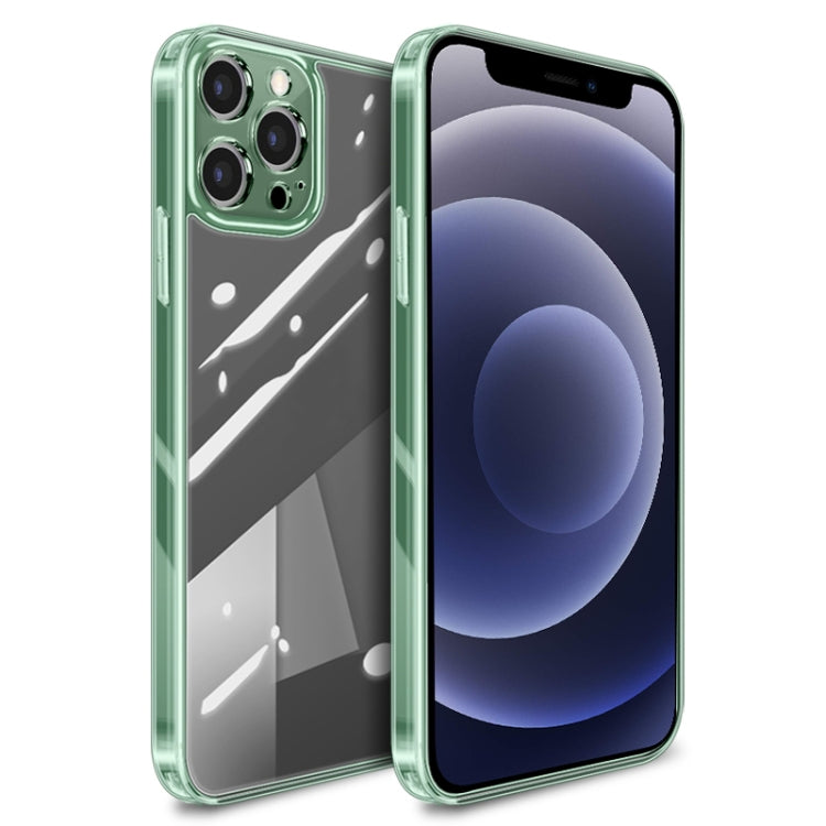 For iPhone 12 mini High Transparent TPU Soft Frame + Glass Back Fine Hole Protective Case