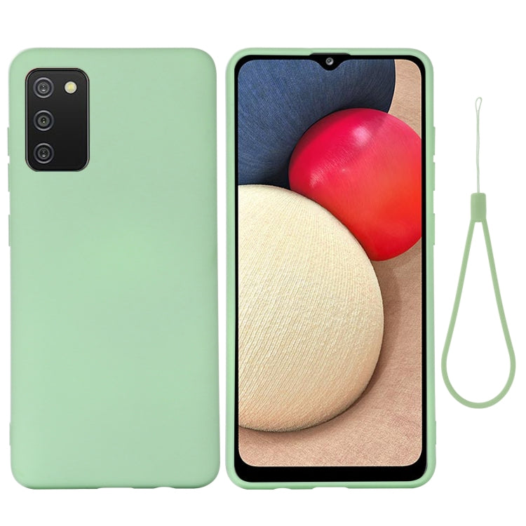 For Samsung Galaxy A02s (US Version) Pure Color Liquid Silicone Shockproof Full Coverage Case
