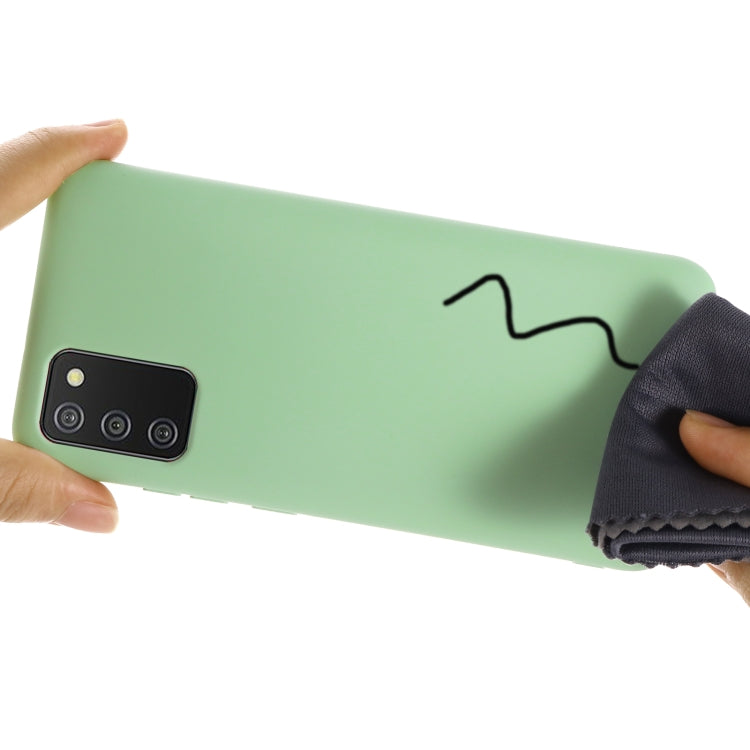 For Samsung Galaxy A02s (US Version) Pure Color Liquid Silicone Shockproof Full Coverage Case