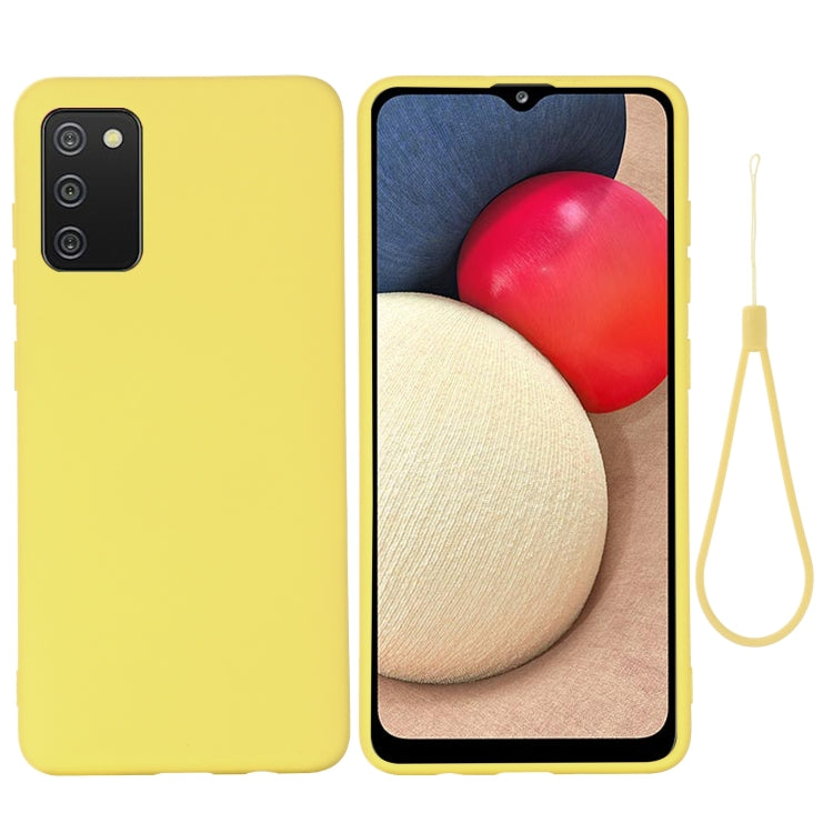 For Samsung Galaxy A02s (EU Version) Pure Color Liquid Silicone Shockproof Full Coverage Case