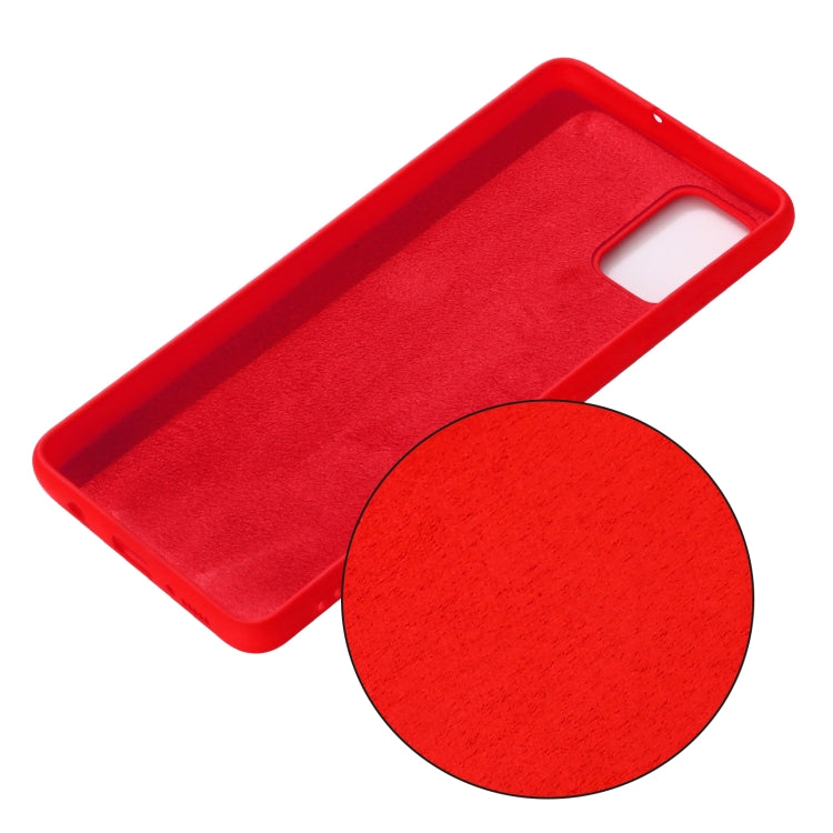 For Samsung Galaxy A02s (EU Version) Pure Color Liquid Silicone Shockproof Full Coverage Case