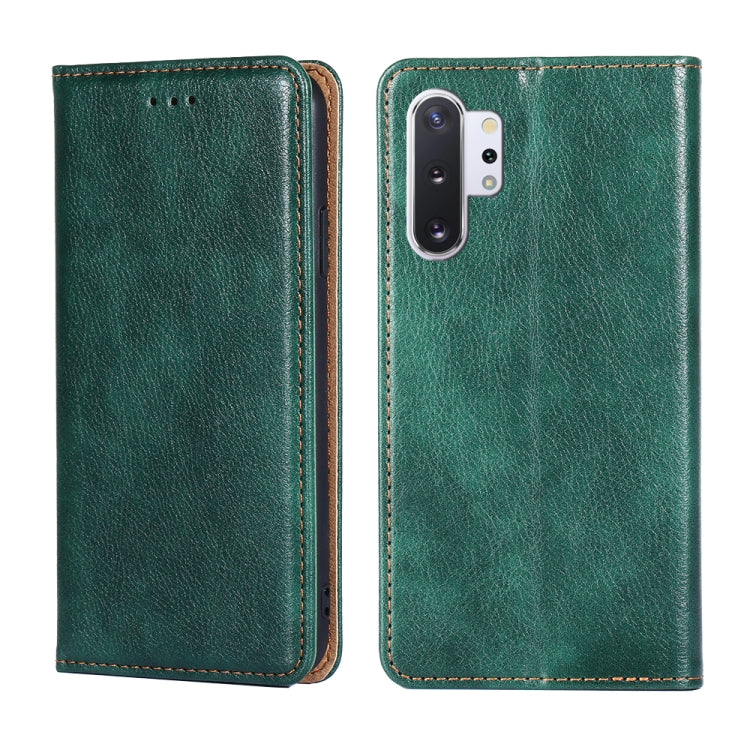 For Samsung Galaxy Note10 PU + TPU Gloss Oil Solid Color Magnetic Horizontal Flip Leather Case with Holder & Card Slot & Wallet