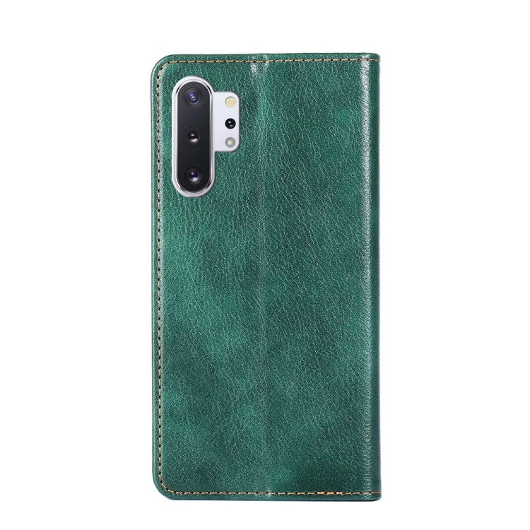 For Samsung Galaxy Note10 PU + TPU Gloss Oil Solid Color Magnetic Horizontal Flip Leather Case with Holder & Card Slot & Wallet