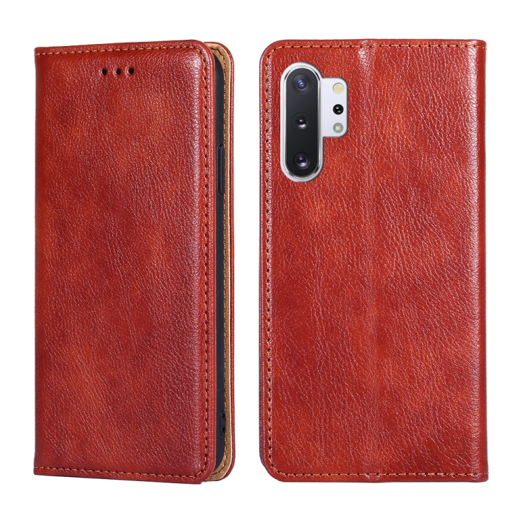 For Samsung Galaxy Note10 PU + TPU Gloss Oil Solid Color Magnetic Horizontal Flip Leather Case with Holder & Card Slot & Wallet