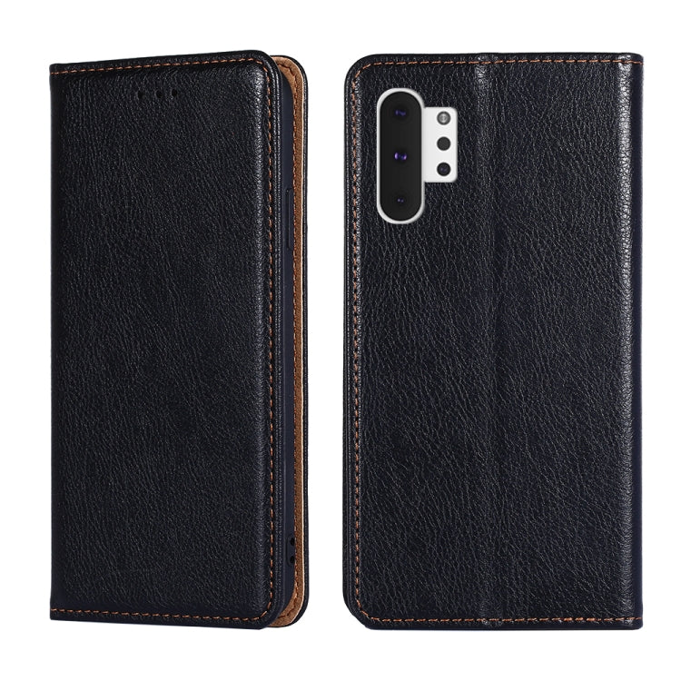 For Samsung Galaxy Note10+ PU + TPU Gloss Oil Solid Color Magnetic Horizontal Flip Leather Case with Holder & Card Slot & Wallet