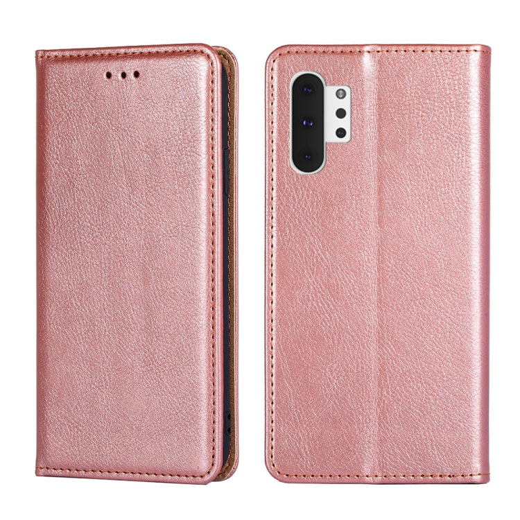 For Samsung Galaxy Note10+ PU + TPU Gloss Oil Solid Color Magnetic Horizontal Flip Leather Case with Holder & Card Slot & Wallet