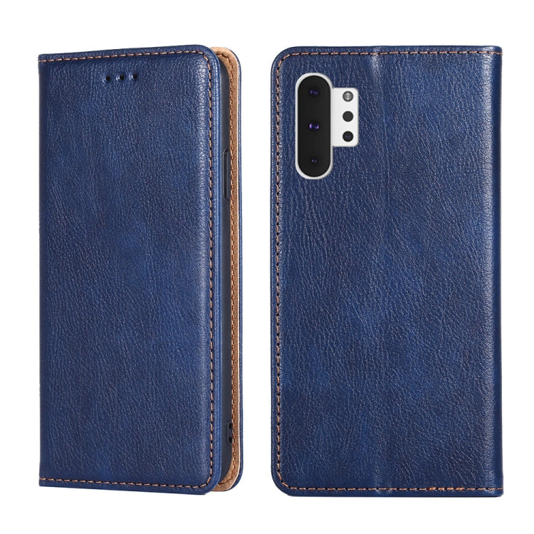 For Samsung Galaxy Note10+ PU + TPU Gloss Oil Solid Color Magnetic Horizontal Flip Leather Case with Holder & Card Slot & Wallet