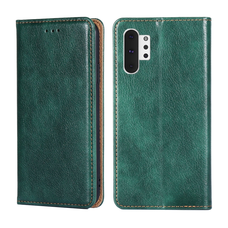 For Samsung Galaxy Note10+ PU + TPU Gloss Oil Solid Color Magnetic Horizontal Flip Leather Case with Holder & Card Slot & Wallet