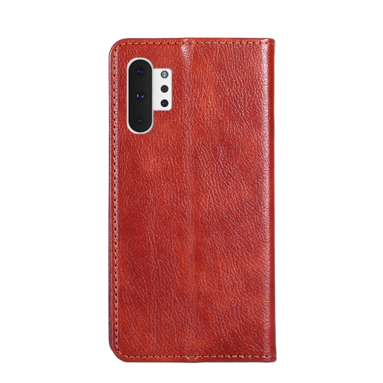 For Samsung Galaxy Note10+ PU + TPU Gloss Oil Solid Color Magnetic Horizontal Flip Leather Case with Holder & Card Slot & Wallet