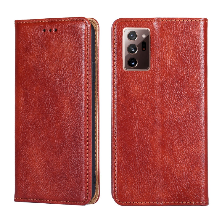 For Samsung Galaxy Note20 PU + TPU Gloss Oil Solid Color Magnetic Horizontal Flip Leather Case with Holder & Card Slot & Wallet