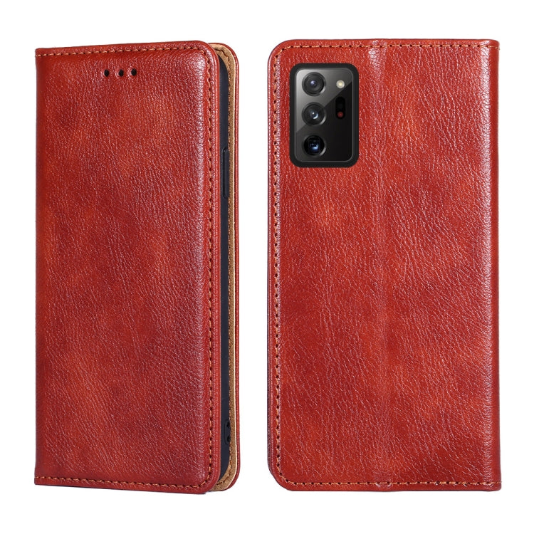 For Samsung Galaxy Note20 Ultra PU + TPU Gloss Oil Solid Color Magnetic Horizontal Flip Leather Case with Holder & Card Slot & Wallet