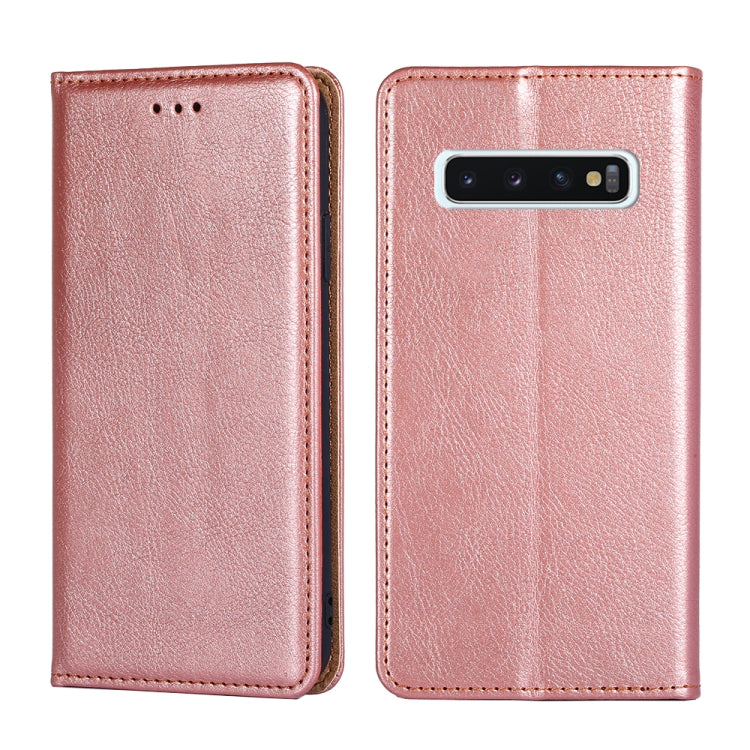 For Samsung Galaxy S10 PU + TPU Gloss Oil Solid Color Magnetic Horizontal Flip Leather Case with Holder & Card Slot & Wallet