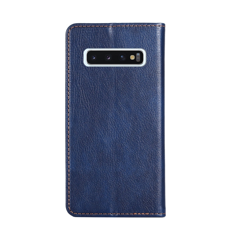 For Samsung Galaxy S10 PU + TPU Gloss Oil Solid Color Magnetic Horizontal Flip Leather Case with Holder & Card Slot & Wallet
