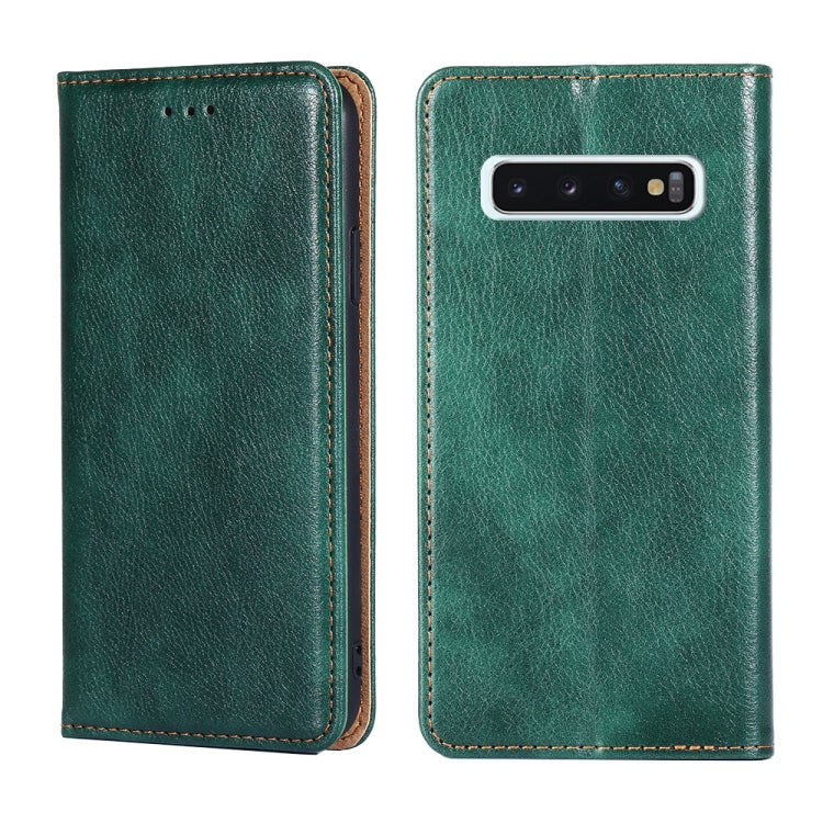 For Samsung Galaxy S10 PU + TPU Gloss Oil Solid Color Magnetic Horizontal Flip Leather Case with Holder & Card Slot & Wallet