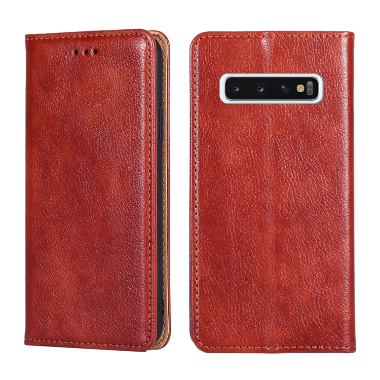 For Samsung Galaxy S10 PU + TPU Gloss Oil Solid Color Magnetic Horizontal Flip Leather Case with Holder & Card Slot & Wallet