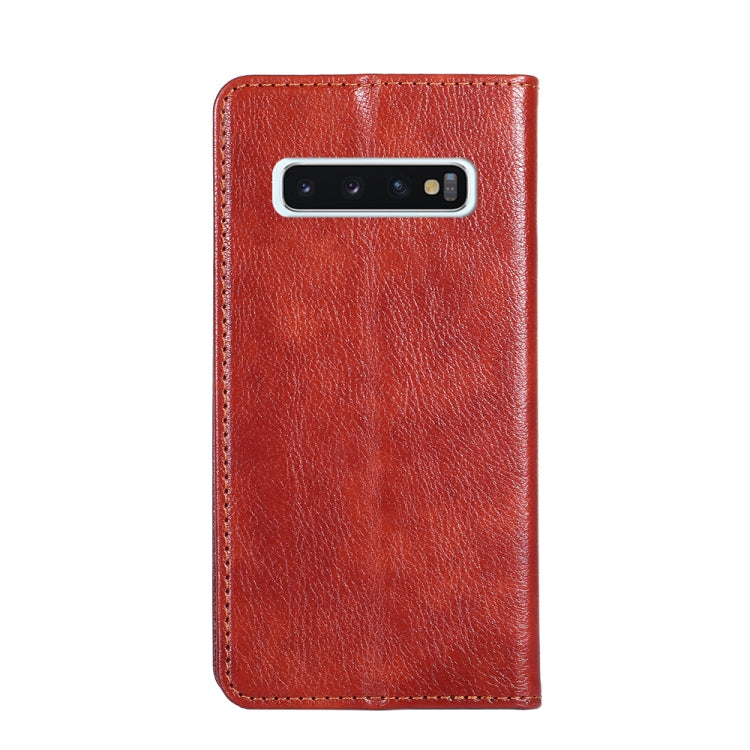 For Samsung Galaxy S10 PU + TPU Gloss Oil Solid Color Magnetic Horizontal Flip Leather Case with Holder & Card Slot & Wallet