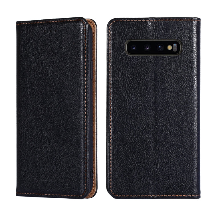 For Samsung Galaxy S10+ PU + TPU Gloss Oil Solid Color Magnetic Horizontal Flip Leather Case with Holder & Card Slot & Wallet