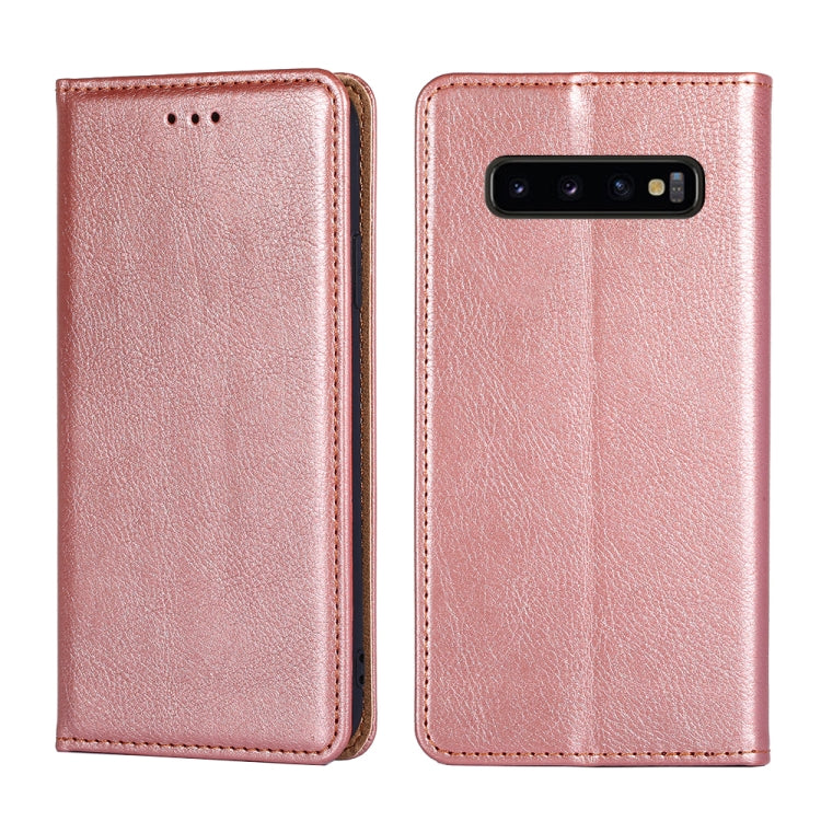 For Samsung Galaxy S10+ PU + TPU Gloss Oil Solid Color Magnetic Horizontal Flip Leather Case with Holder & Card Slot & Wallet