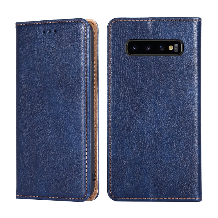 For Samsung Galaxy S10+ PU + TPU Gloss Oil Solid Color Magnetic Horizontal Flip Leather Case with Holder & Card Slot & Wallet