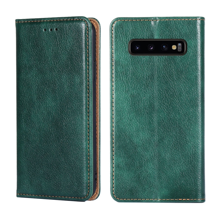 For Samsung Galaxy S10+ PU + TPU Gloss Oil Solid Color Magnetic Horizontal Flip Leather Case with Holder & Card Slot & Wallet