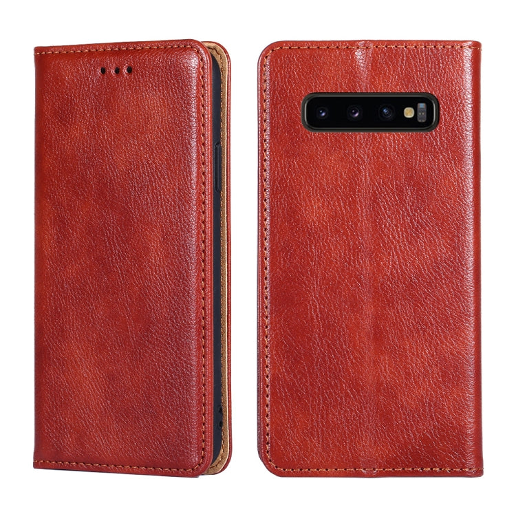 For Samsung Galaxy S10+ PU + TPU Gloss Oil Solid Color Magnetic Horizontal Flip Leather Case with Holder & Card Slot & Wallet