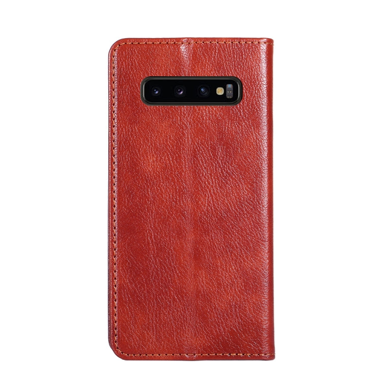 For Samsung Galaxy S10+ PU + TPU Gloss Oil Solid Color Magnetic Horizontal Flip Leather Case with Holder & Card Slot & Wallet