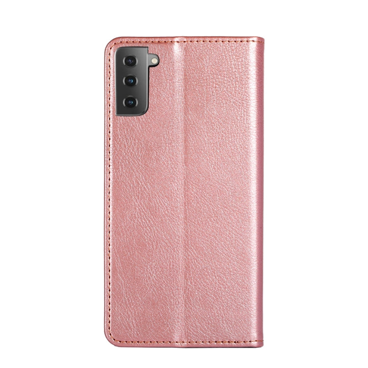 For Samsung Galaxy S21 5G PU + TPU Gloss Oil Solid Color Magnetic Horizontal Flip Leather Case with Holder & Card Slot & Wallet