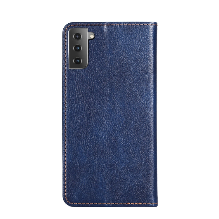 For Samsung Galaxy S21 5G PU + TPU Gloss Oil Solid Color Magnetic Horizontal Flip Leather Case with Holder & Card Slot & Wallet