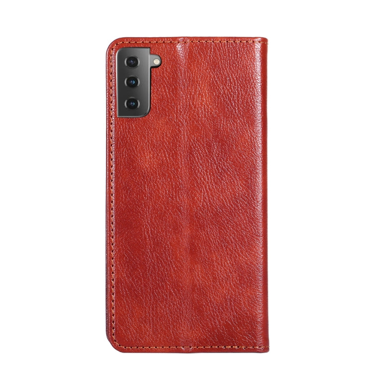 For Samsung Galaxy S21 5G PU + TPU Gloss Oil Solid Color Magnetic Horizontal Flip Leather Case with Holder & Card Slot & Wallet