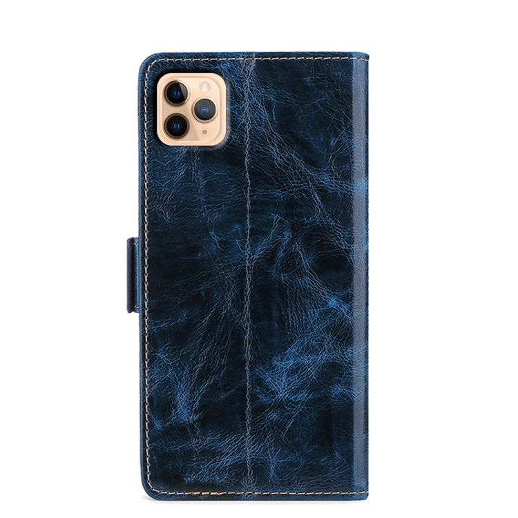 For iPhone 11 Pro Max Knead Pattern Texture Side Buckle Horizontal Flip Leather Case with Holder & Card Slots