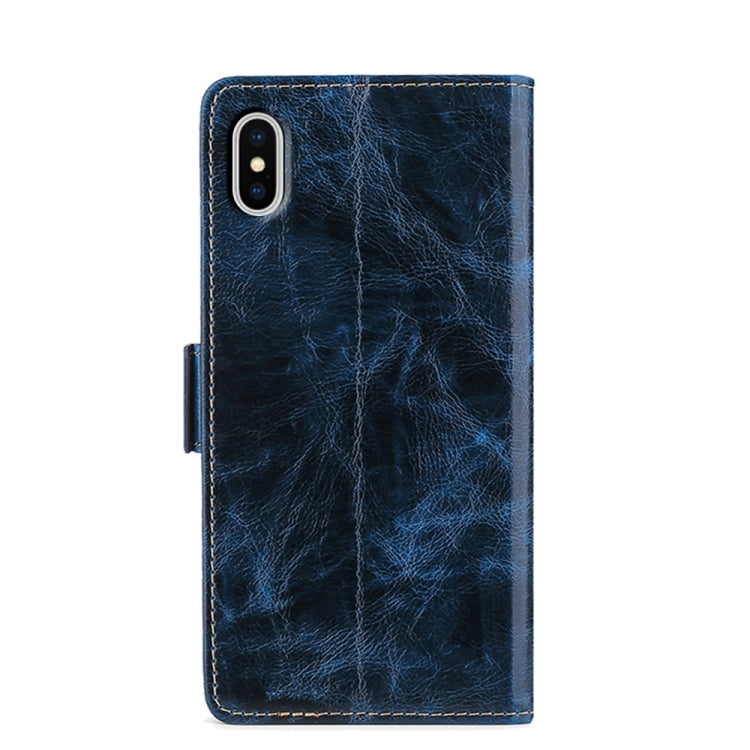 For iPhone X / XS Knead Pattern Texture Side Buckle Horizontal Flip Leather Case with Holder & Card Slots