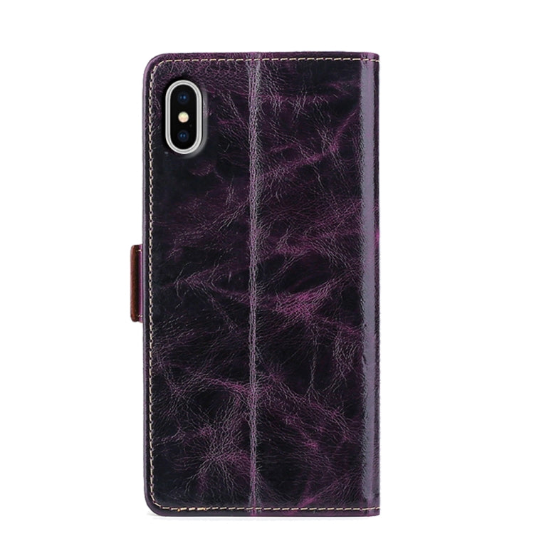 For iPhone X / XS Knead Pattern Texture Side Buckle Horizontal Flip Leather Case with Holder & Card Slots