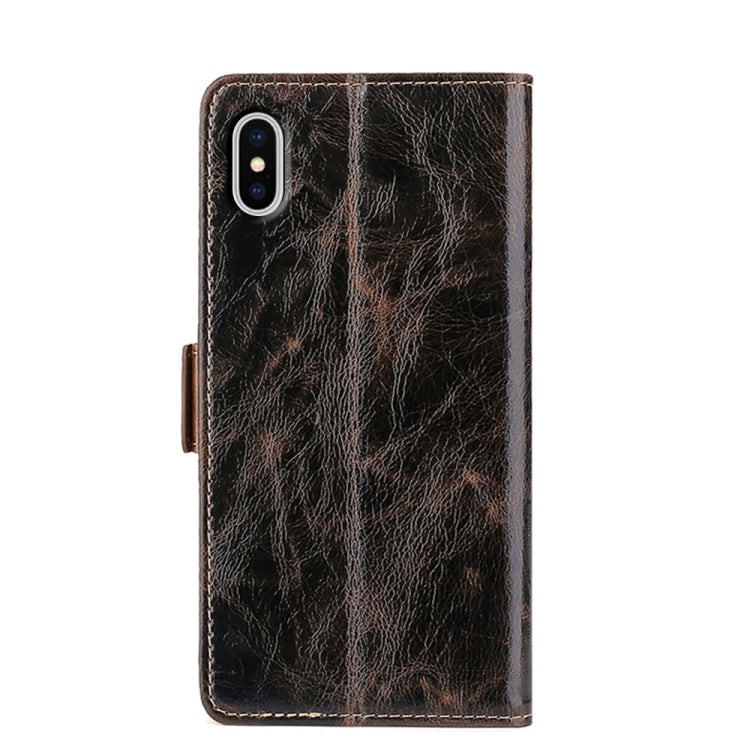 For iPhone XS Max Knead Pattern Texture Side Buckle Horizontal Flip Leather Case with Holder & Card Slots